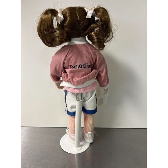 Paradise Galleries Little Sports Coll. ALEX 14" Porcelain Doll with A Stand. - Picture 2 of 5